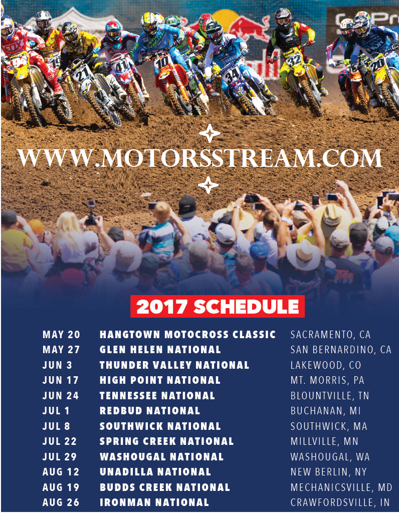 Lucas Oil Pro Motocross Championship 2017 Fixture